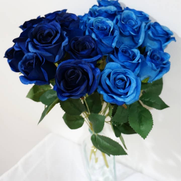 Sweet Home Deco – wholesale Artificial flowers – 16'' Silk Rose Artificial Flower Bouquet (12 stem/12 flower)