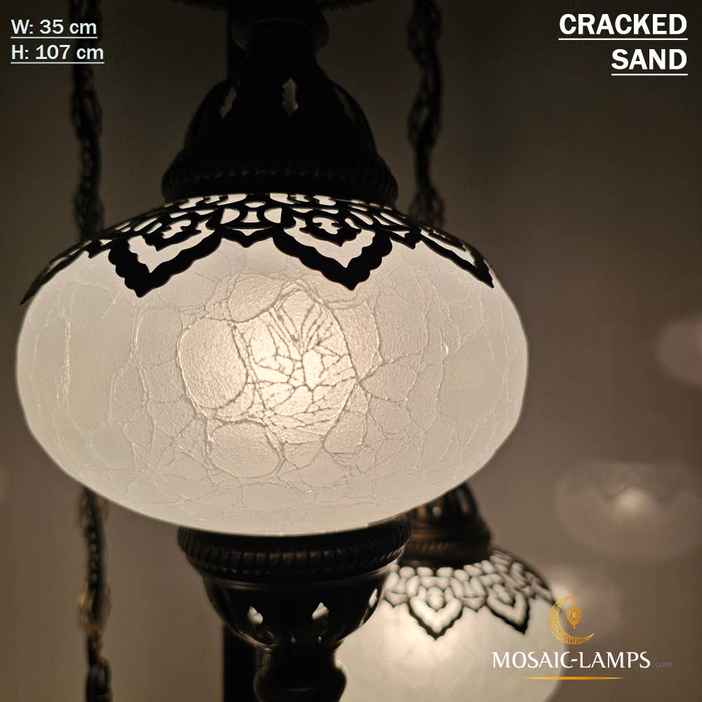 Mosaic Lamps – wholesale Golvlampa – 3-Globe Ottomansk Turkisk Crackle Glass Golvlampa9