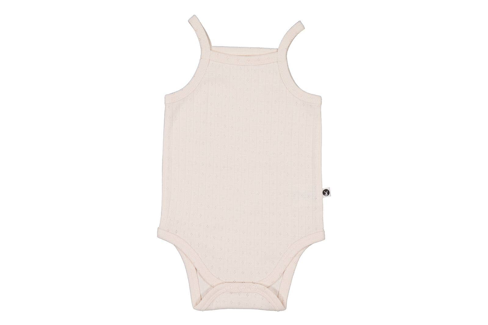 Burrow & Be Australia - Wholesale Bodysuit (non-footed) – Baby - Almond Blush Pointelle Camisole Bodysuit