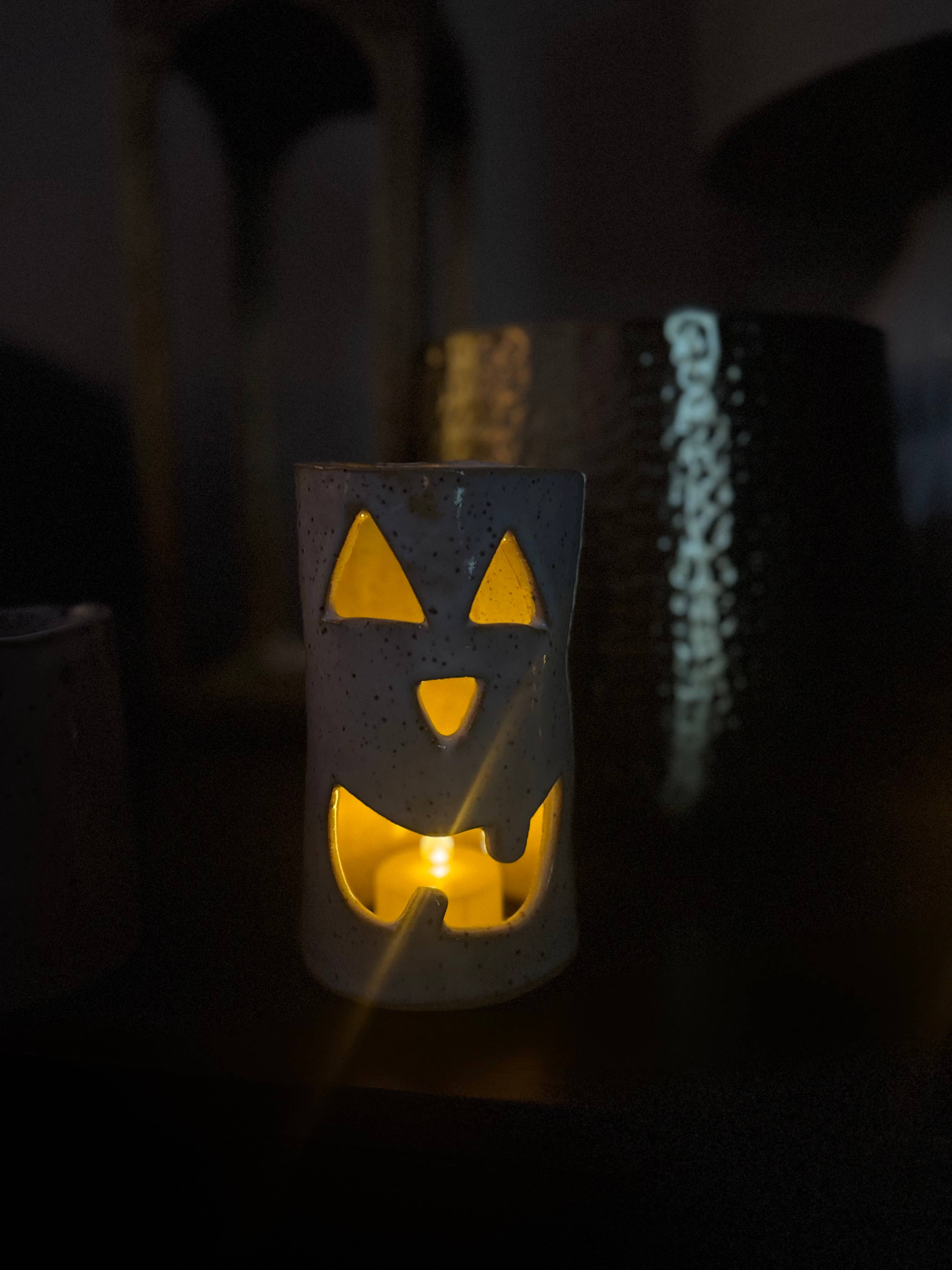 Mud & Maker - Wholesale Candle holder - Jack o Lantern Luminary / Fall Candle / Handmade Fall Decor1