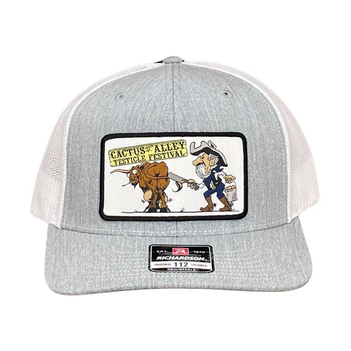 Richardson 112 Heather Grey/White Mesh Snapback Cap #3 for wholesale by Cactus Alley Hat Co.