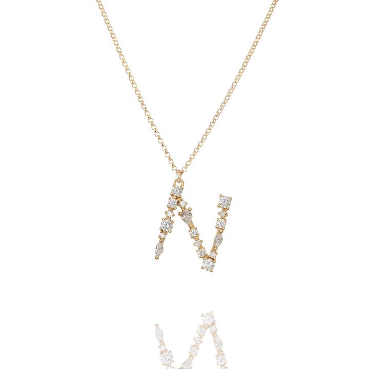 N - Letter chain - Catenina con lettere - oro per la vendita all'ingrosso da parte di CLASSYANDFABULOUS Jewelry