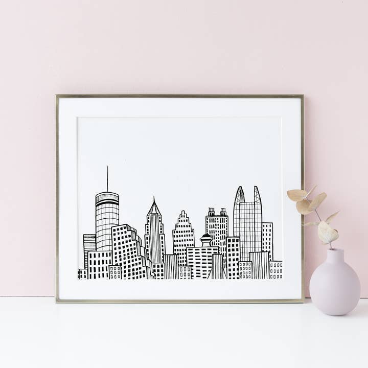 Impression d'Atlanta Skyline pour la vente par Pineapple Street Designs