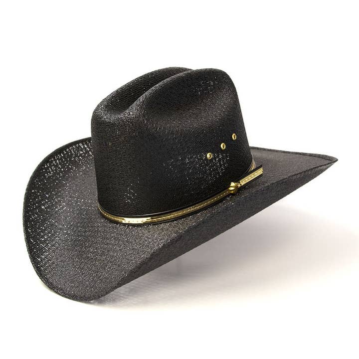 Black Straw Western Cattleman Hat with Gold Hat Band and other Purchase Wholesale cowboy hats for men. Free Returns & Net 60 Terms on Faire trending on Faire.