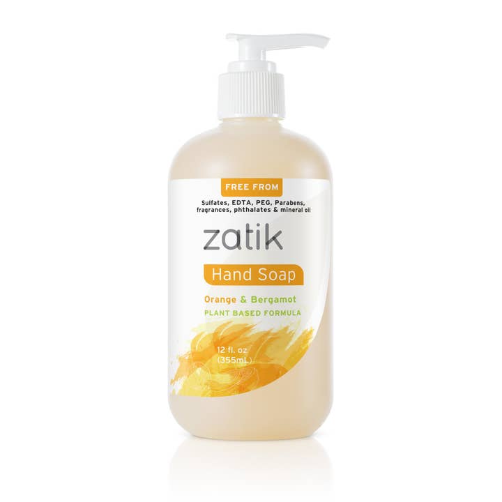 Zatik Naturals - Wholesale Hand Soap/Wash - Orange & Bergamot Liquid Hand Soap, 12 oz