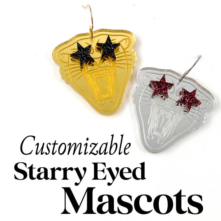 Pendientes Spirit personalizados de 1.5 pulgadas con forma de mascota de Fan Glam: PANTHERS para venta al por mayor de Doohickies