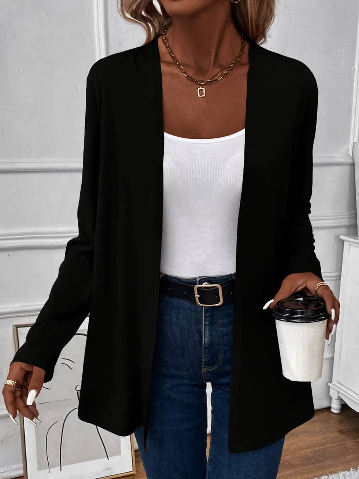 Beyond Apparel - Wholesale Cardigan - Women's - Open Front Long Sleeve Cardigan4