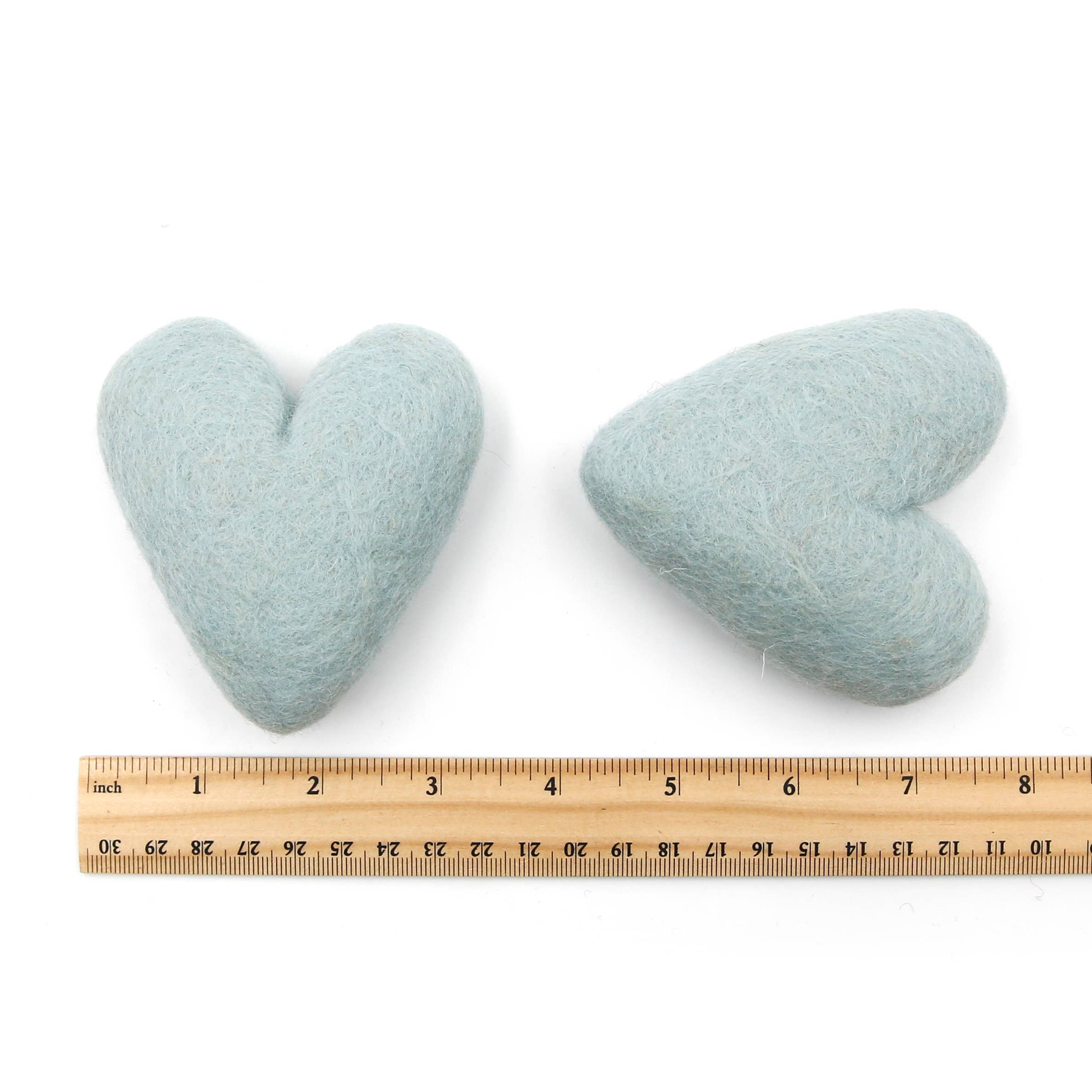 The Felt Pod - Wholesale Craft Supplies - Felt Hearts Light Blue 3 cm and 4 cm - 10 pcs (9 cm - 1pc)3