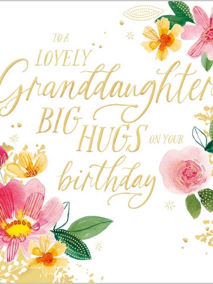 Granddaughter - Big Hugs Birthday for wholesale by Abacus Cards and Clare Maddicott Publications