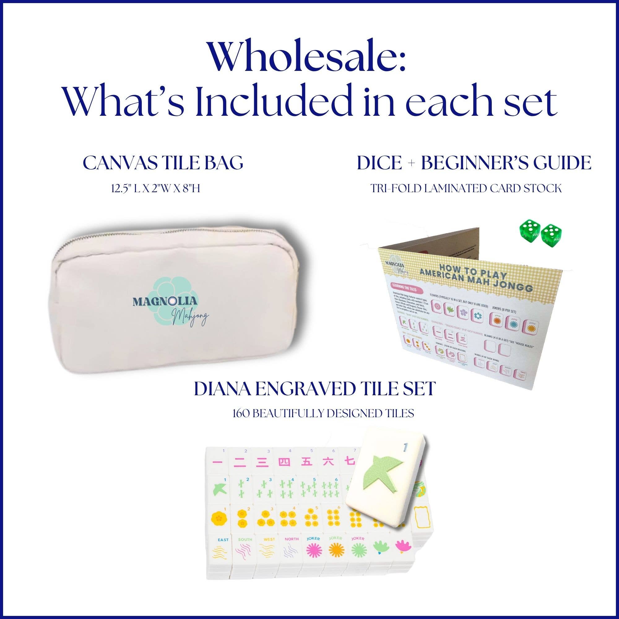 Morningside Mahjong - Wholesale Board Game - Tilly Tiles -  Embossed Art Mahjong Tile Set - Large Tiles7