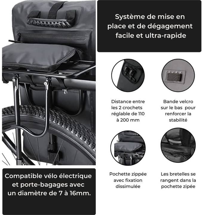 BADAWIN - Wholesale Biking Accessories - Anna 2-in-1 27L gray bike backpack9