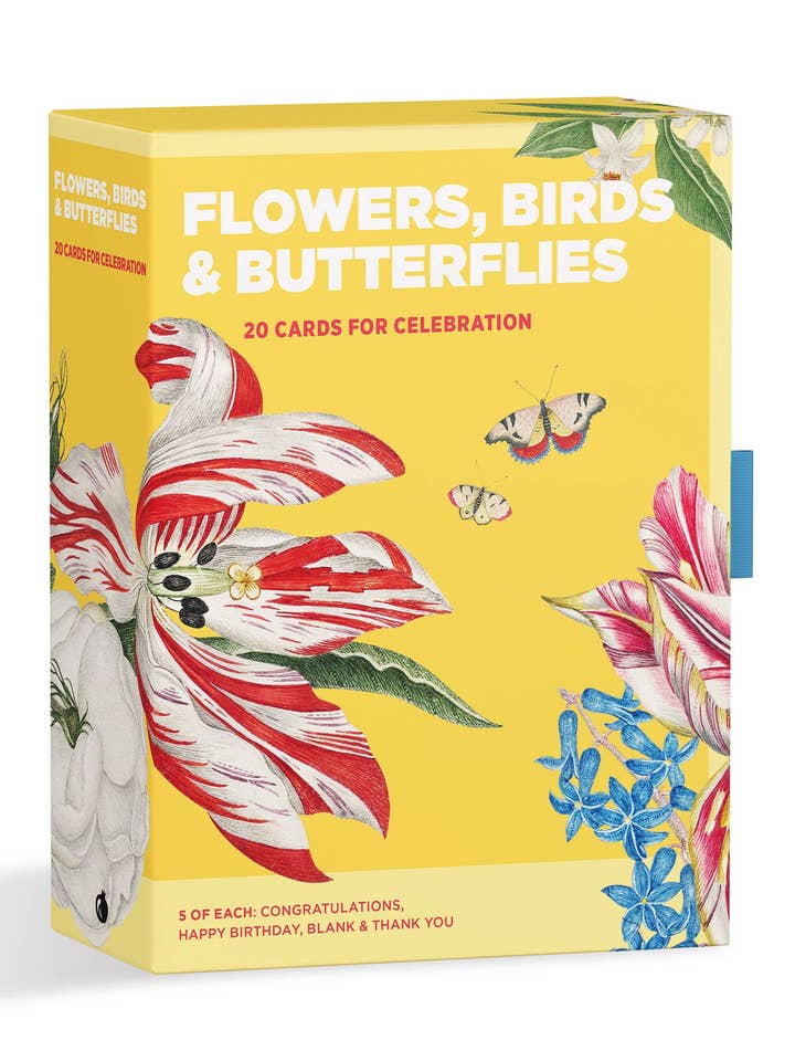 Blomster, Fugle & Sommerfugle Festlige Kort i Æske for engroshandel hos Pomegranate