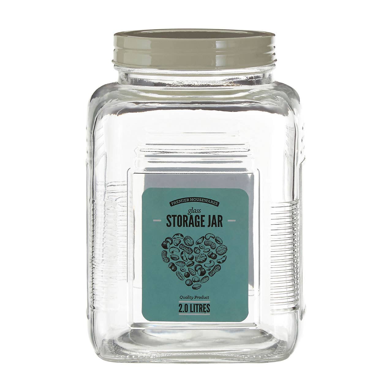 Interiors by Premier – wholesale Jar – Assorted Square Clear Glass Large Storage Jar3