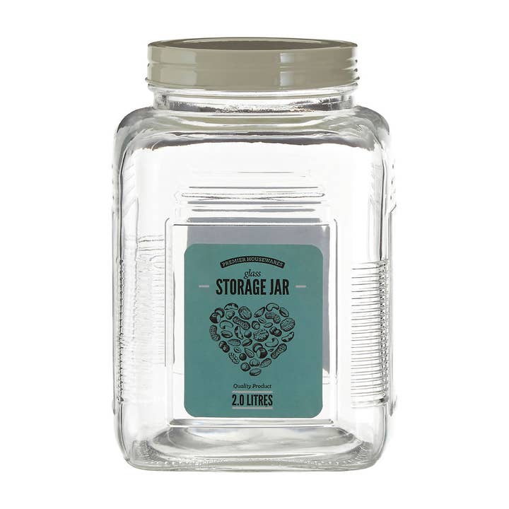 Interiors by Premier – wholesale Jar – Assorted Square Clear Glass Large Storage Jar3