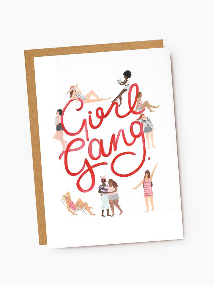'Girl Gang' Feminist Friendship Card for wholesale by Jade Fisher
