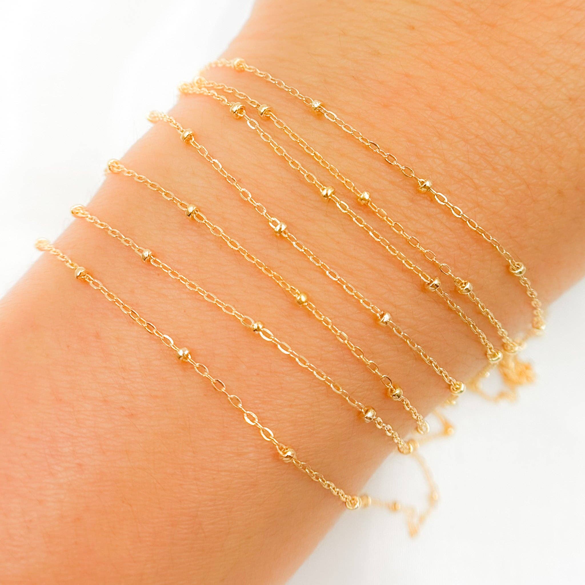 Tresor Jewelry Inc. - Wholesale Link & Chain Necklace - 1104GF. 14K Gold Filled Satellite Chain1