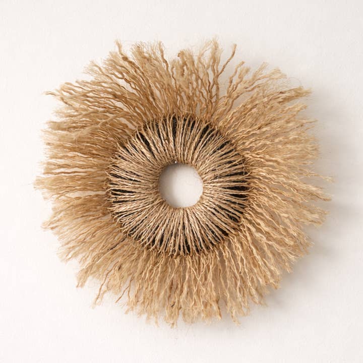 Bohemian wall decoration in natural fibers, 16 inches for wholesale by Atelier HM Design