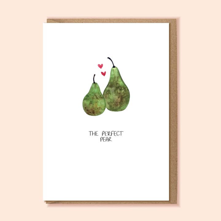 THE PERFECT PEAR A6 Card for wholesale by Jemma Leigh Design