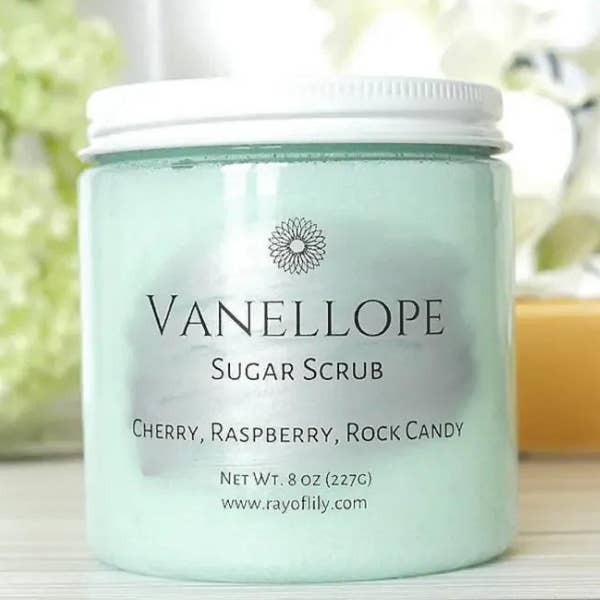 Vanellope Sweet Scented Body Scrub for wholesale by Ray of Lily Bath Works LLC