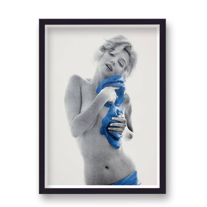 Marilyn Monroe Seductive Topless Pose Blue Top & Bottoms for wholesale by Gallery Print and Art