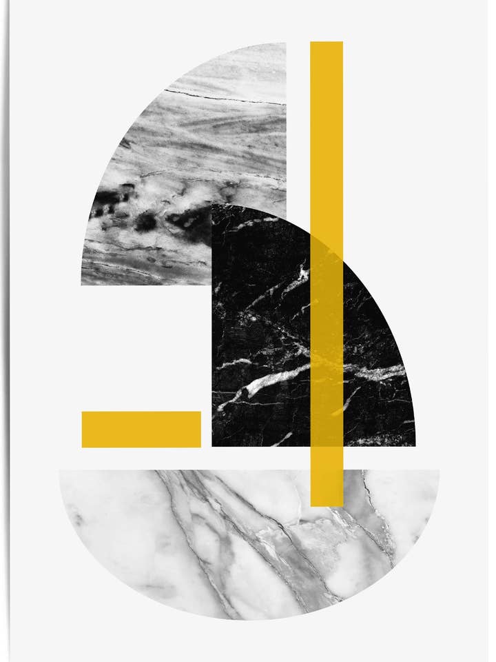 Gul Sennepsmarmorprint for engroshandel hos THE WALL HABITAT