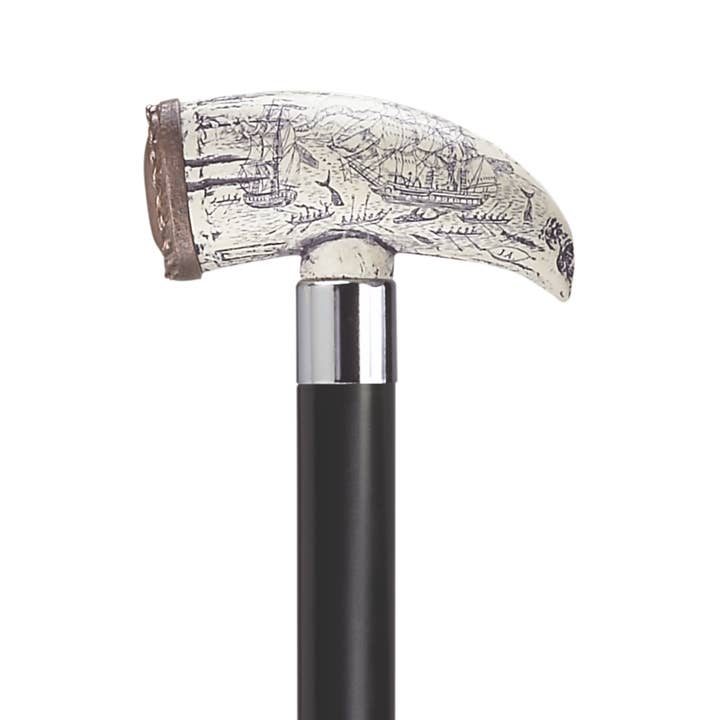 Diente de ballena en relieve Scrimshaw antiguo para venta al por mayor de Harvy Canes