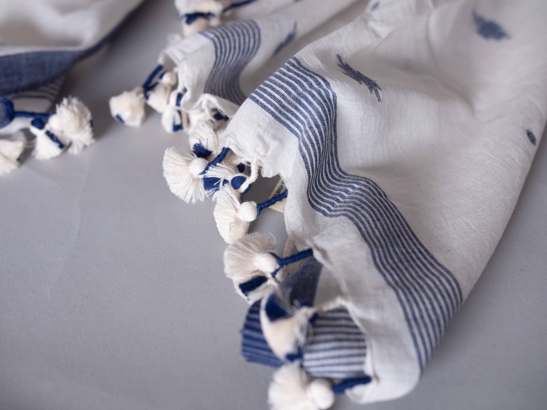 Storie – wholesale Scarf – Women's –  Dupatta Shawl, Blue Buti Hand Loomed Cotton3