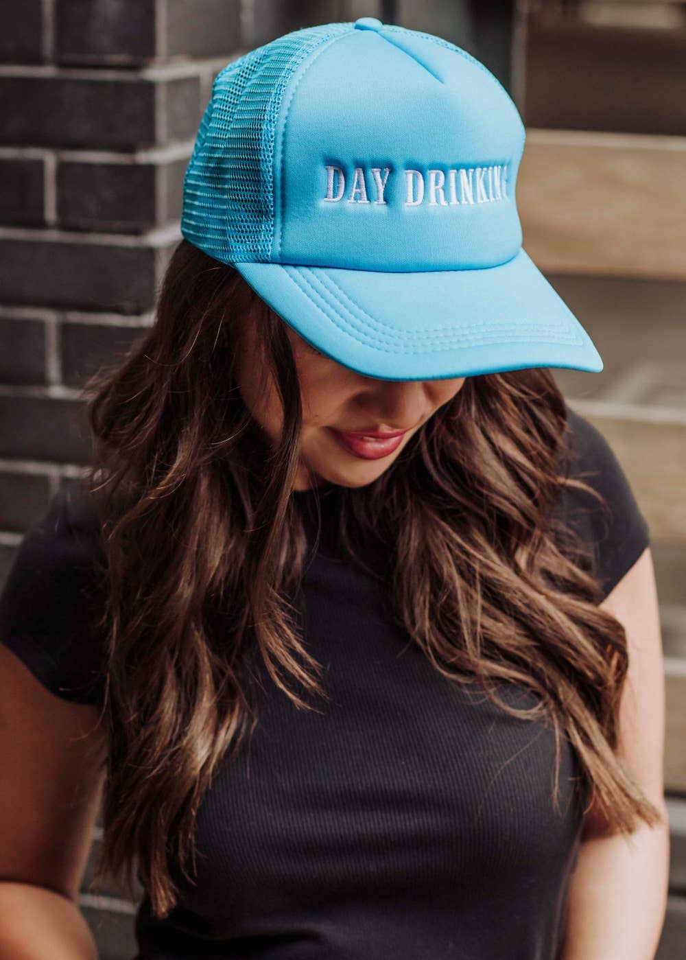 Panache Apparel Co. – wholesale Trucker hat – Women’s – Blue Day Drinking Trucker Hat2