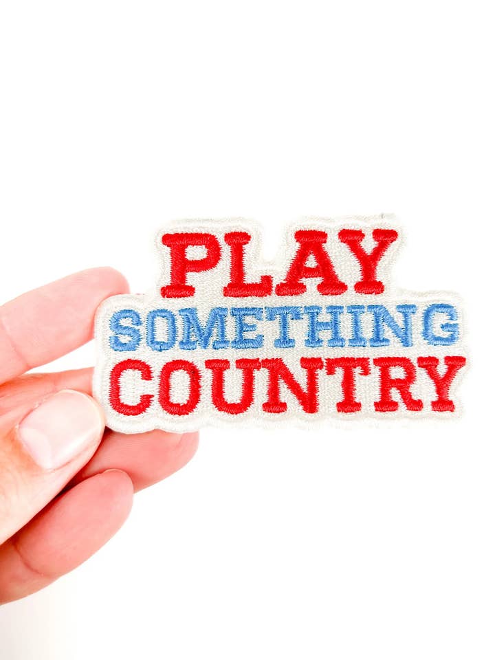 Play Something Country Patch – Embroidered Iron-On Music Fan for wholesale by Field Trip Threads