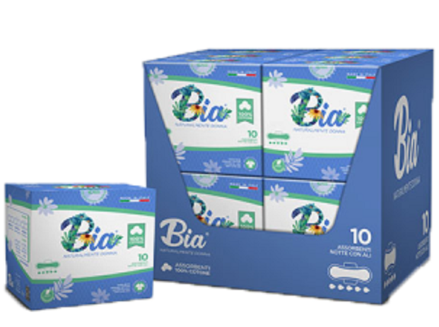 Wilogis Hygieneprodukte GmbH - Wholesale Period Underwear - Women's - Bia sanitary pads super with wings, organic cotton.1