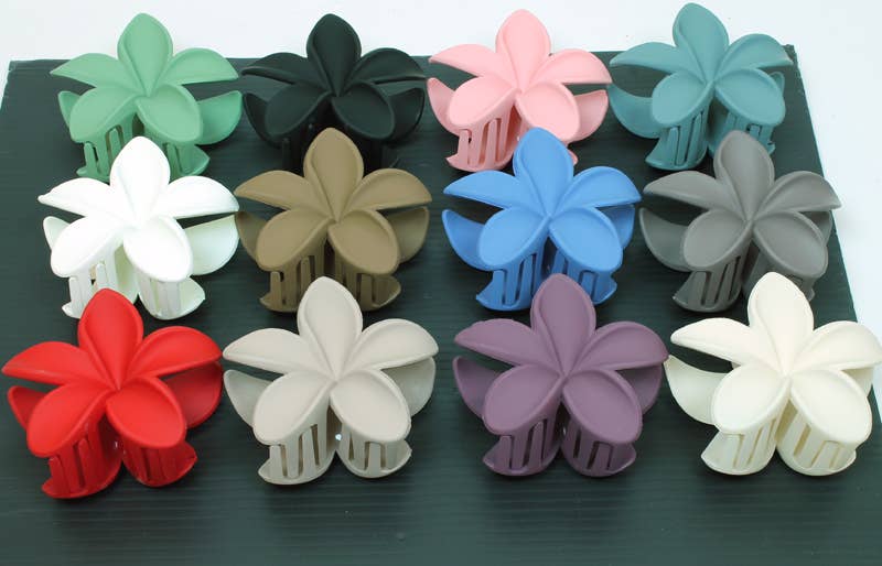 Western Counties Wholesale - Venta al por mayor Horquilla para el pelo - Mujer - Pinza para el cabello con flor de lirio mate de doble cara de 8 cm surtida0