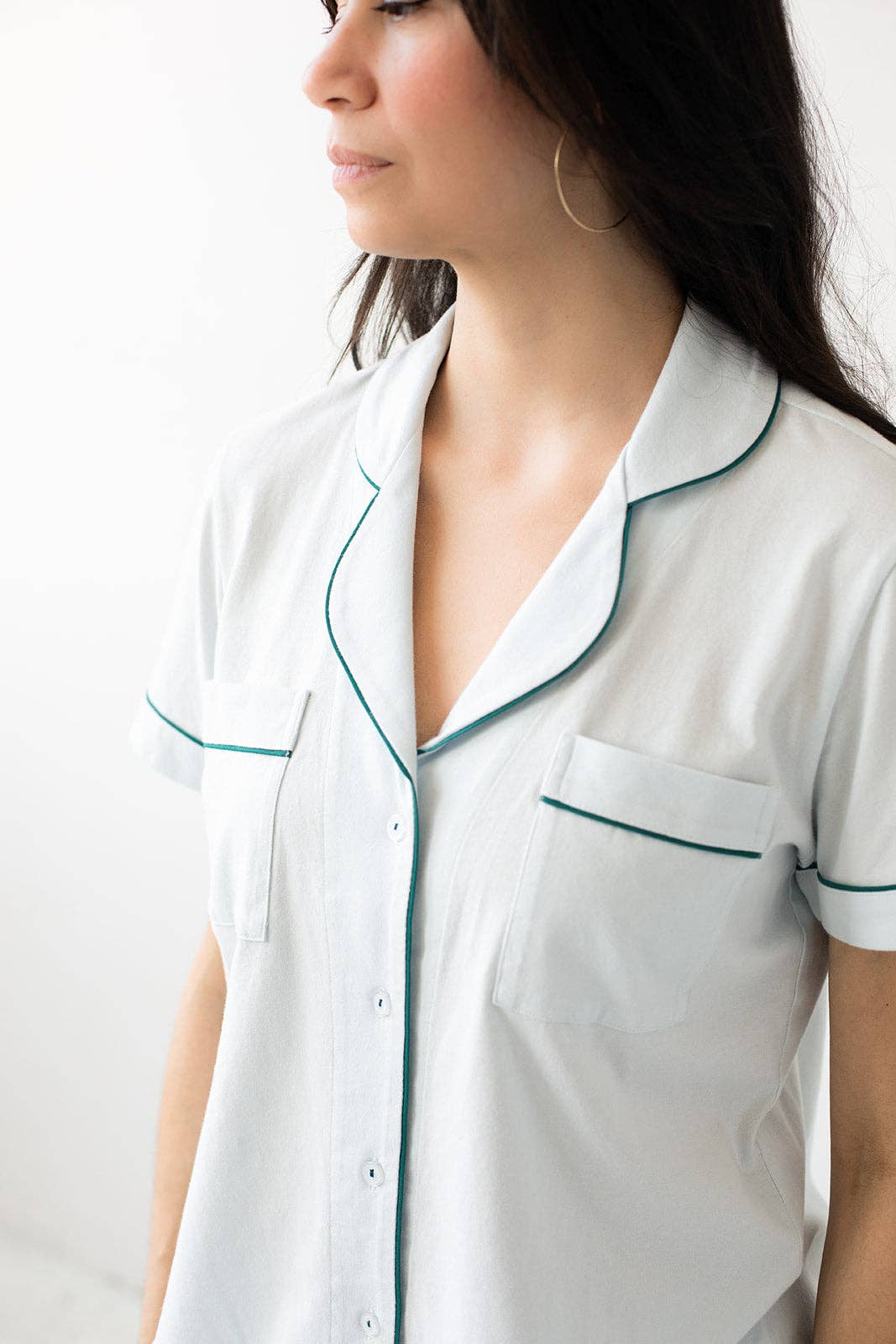 Salua Lingerie - Wholesale Sleepwear Set - Women's - SALUA Classic Luxury Shorties Pajamas in Brushed Pima Cotton8