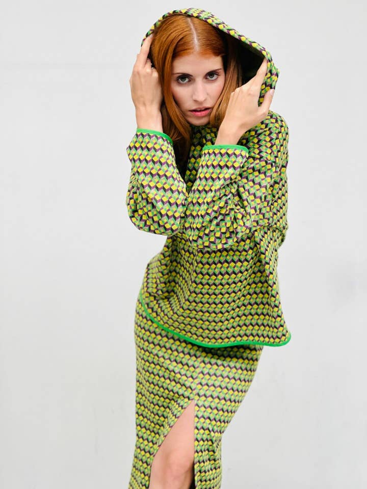 Green Iris Abstract Acid Sweatshirt for wholesale on Faire2