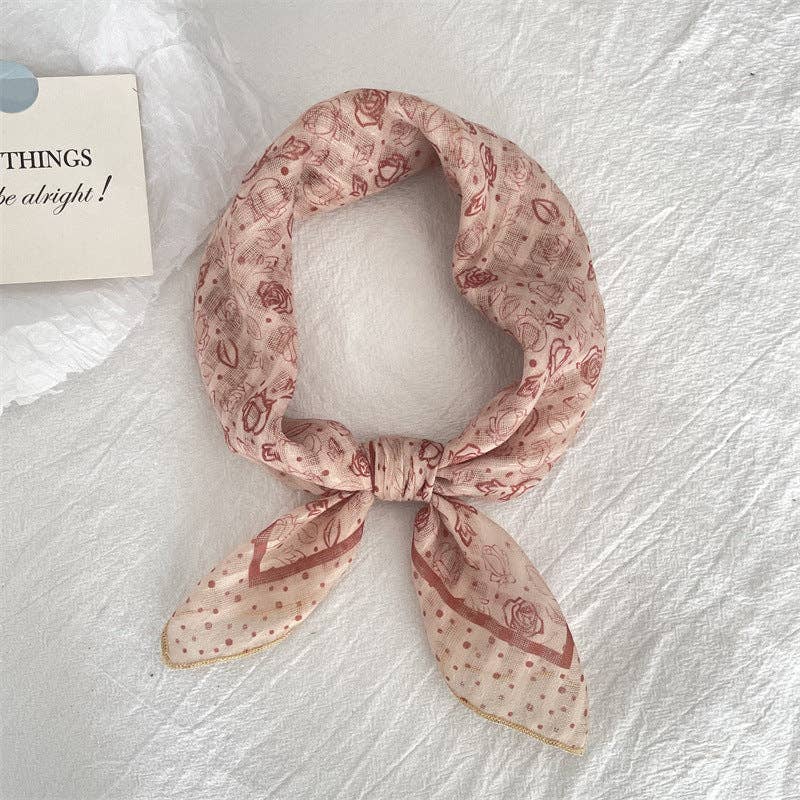 pinkblu02 – wholesale Halsduk - Dam – Sommar Dammode Bomull Linne Blommig Sjal12