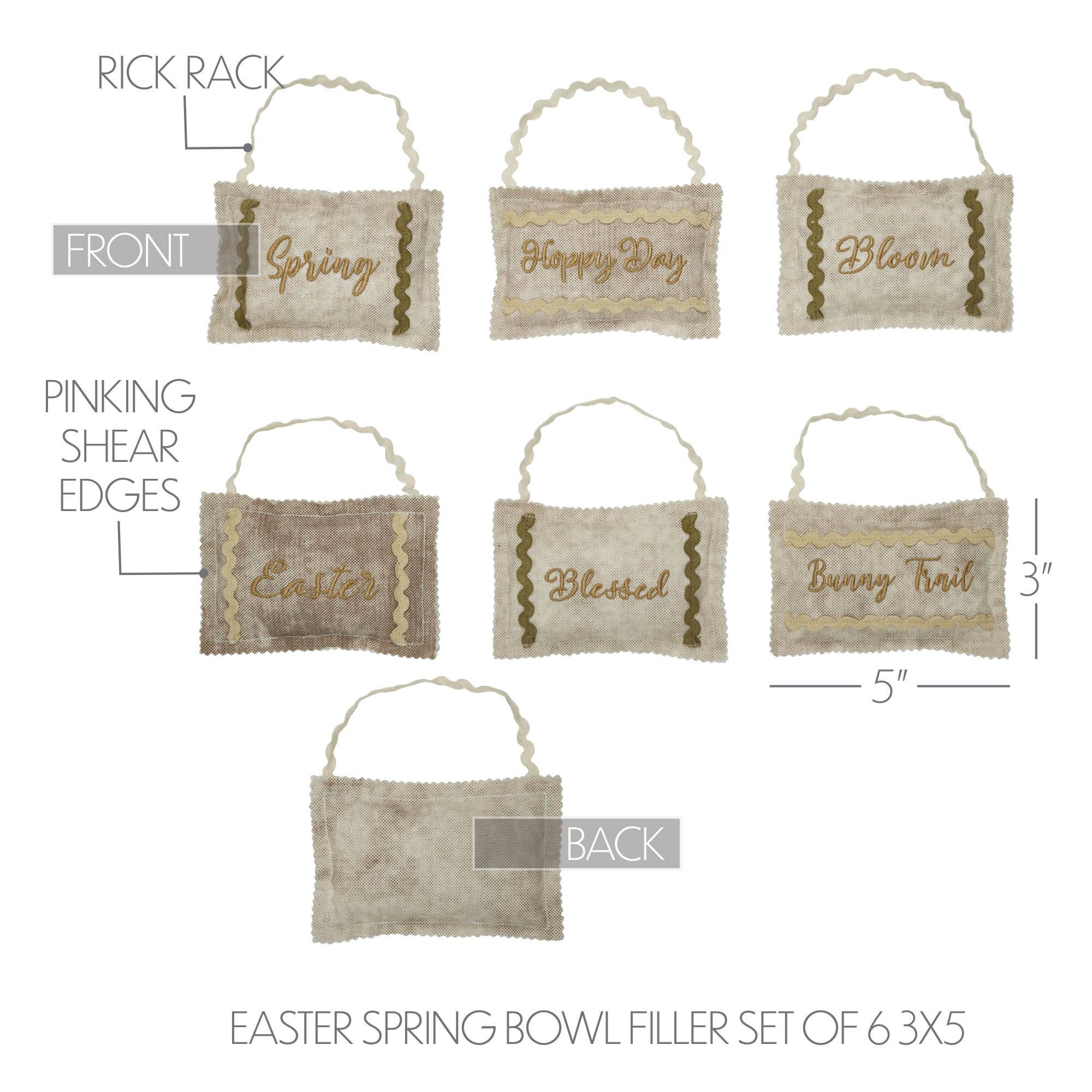 VHC Brands - Wholesale Ornament - Spring In Bloom Easter & Spring Bowl Fillers Set of 6 3x54