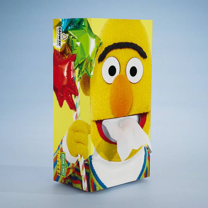 Blowze™ SESAME STREET SNEEZE - Bert per la vendita all'ingrosso da parte di Blowze Tissue Company