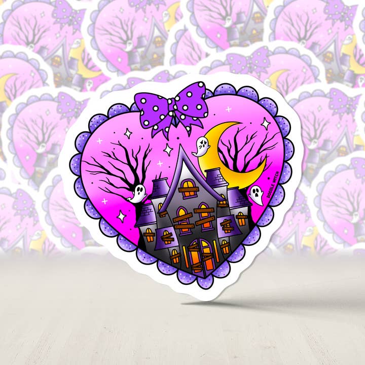 Cute Spooky Haunted House, Halloween Stickers for wholesale by DoodleWitch