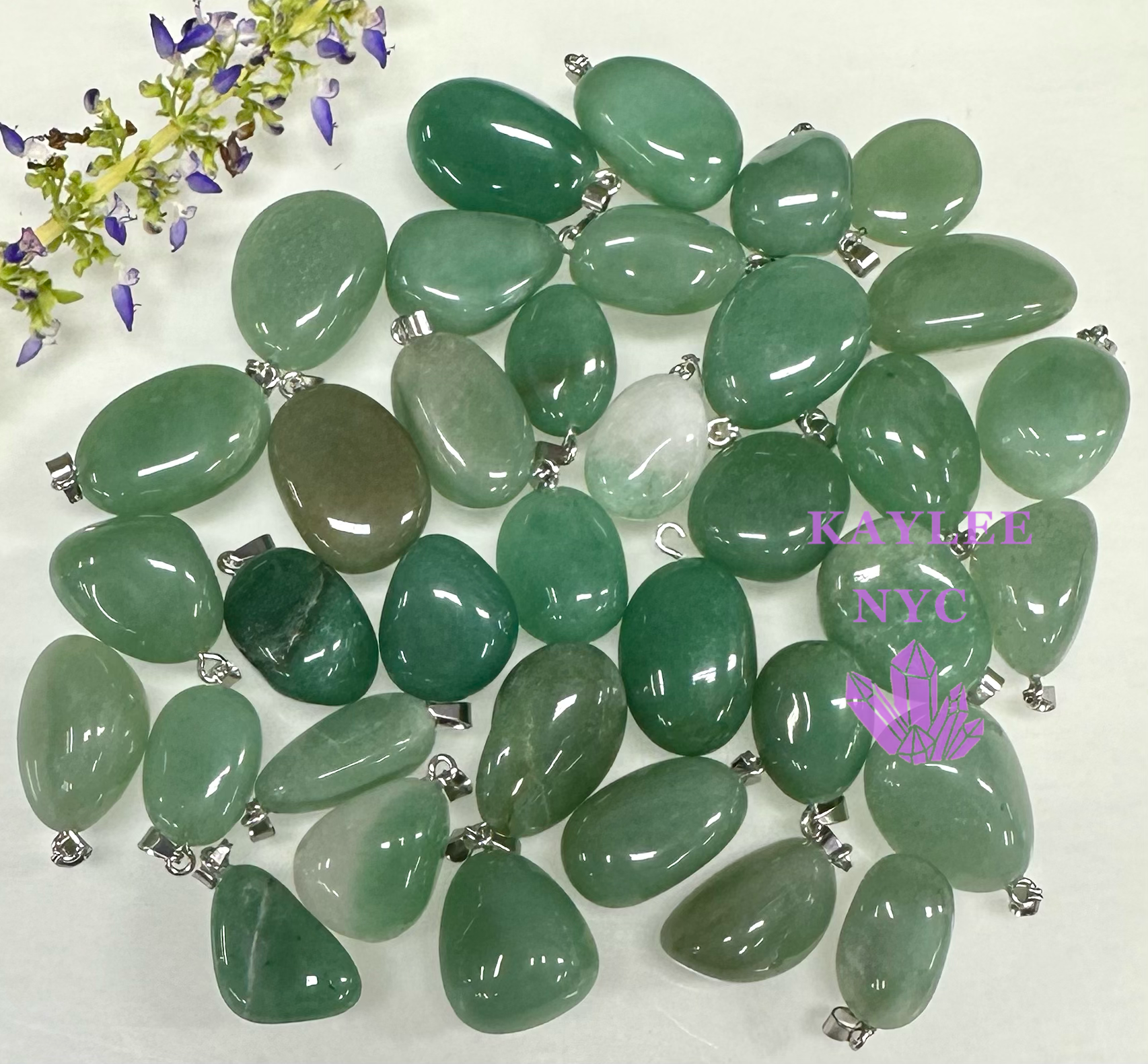 KayleeNYC - Wholesale Individual Charm/Pendant - Natural Aventurine Crystal Pendant1