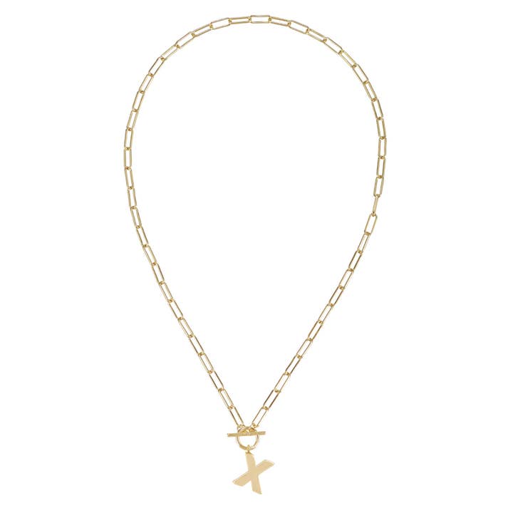 Toggle Initial Necklace in Gold for wholesale on Faire44