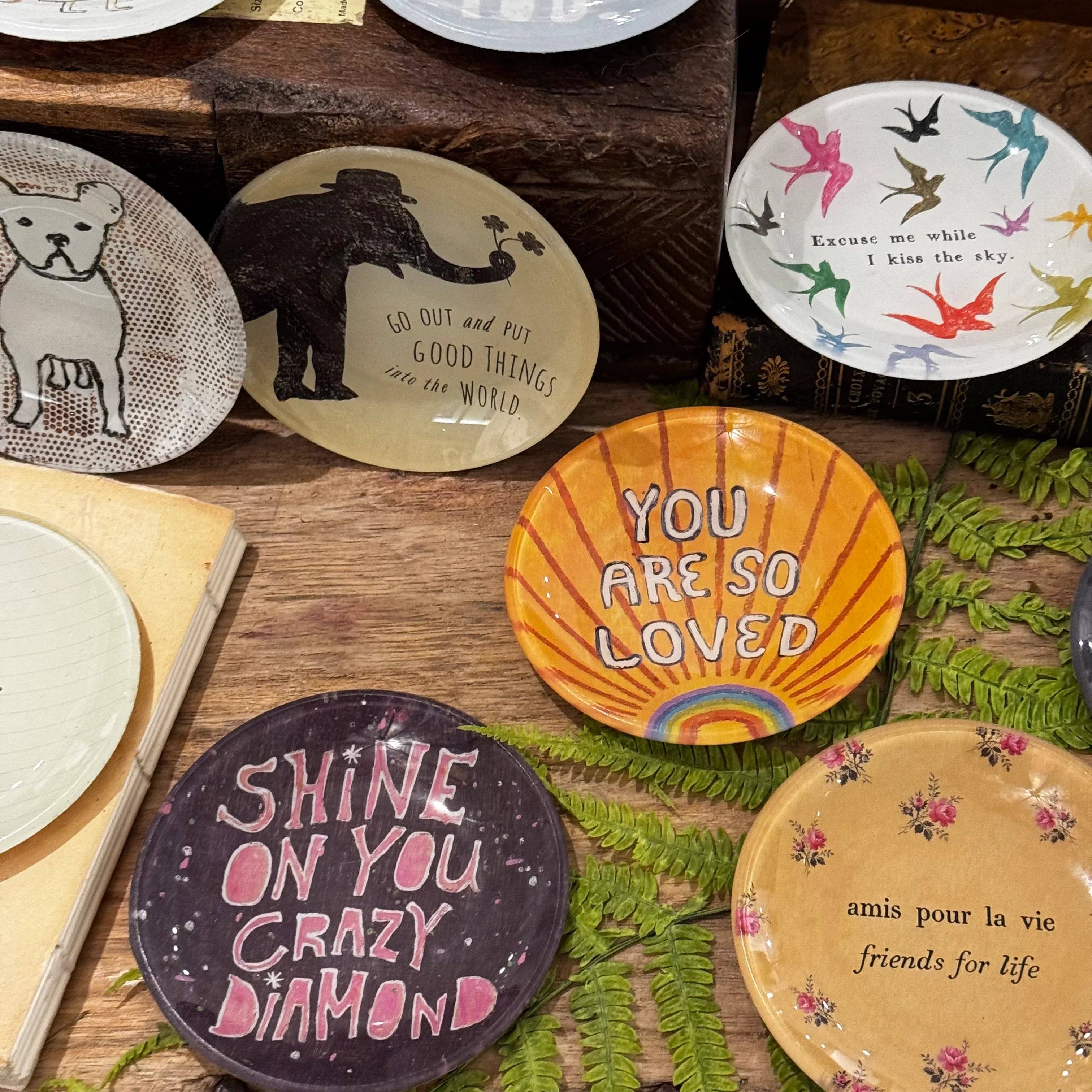 Sugarboo & Co - Wholesale Decorative Plate/Dish/Bowl - PS I Love You Mini Round Decoupage Plate - 4"2