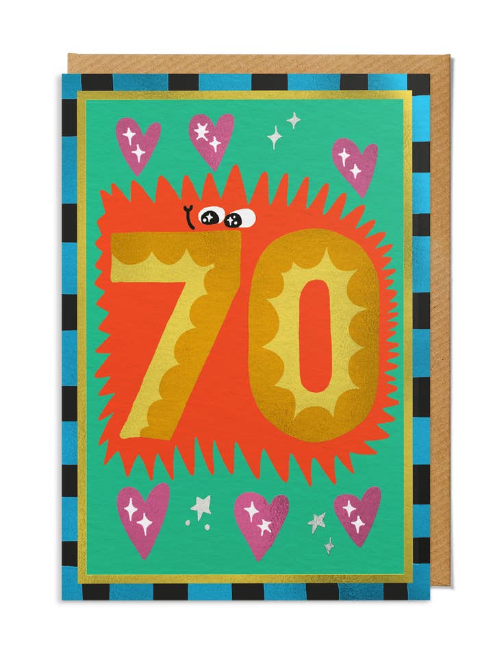 Significant Birthday Card — "70" Cold Foil for wholesale by SANDERS DE ROEPER