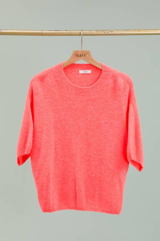 NAÏS PARIS - Wholesale Knit Sweater - Women's - ROUND NECK SHORT SLEEVE SWEATER IN SUPERFINE ALPACA26