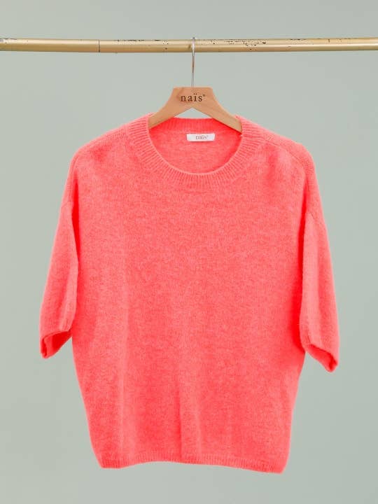 NAÏS PARIS - Wholesale Knit Sweater - Women's - ROUND NECK SHORT SLEEVE SWEATER IN SUPERFINE ALPACA26