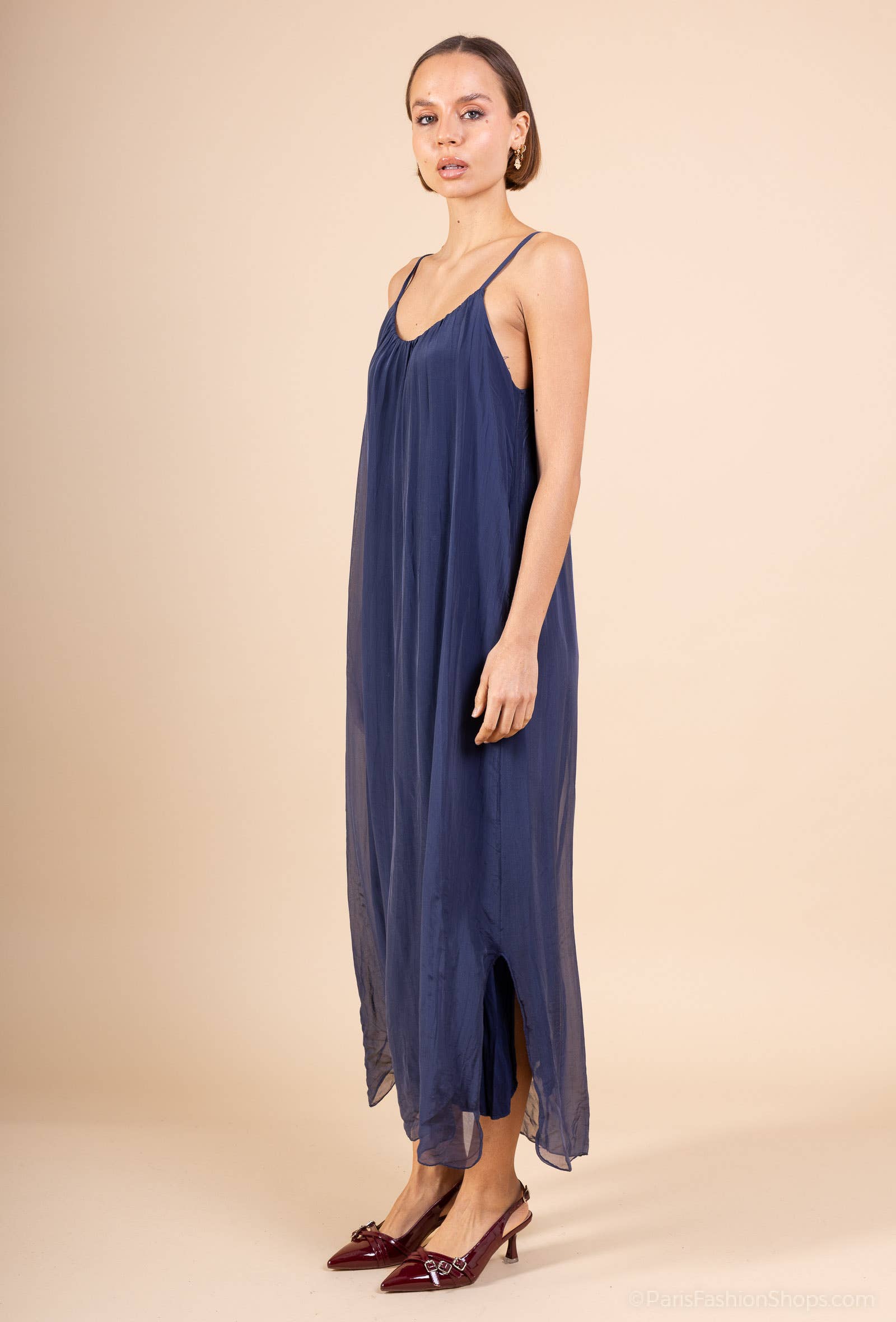 Shyloh - Wholesale Dress - Women's - Long silk dress with adjustable straps 3048012
