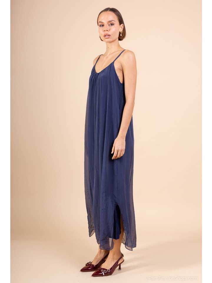 Shyloh - Wholesale Dress - Women's - Long silk dress with adjustable straps 3048012