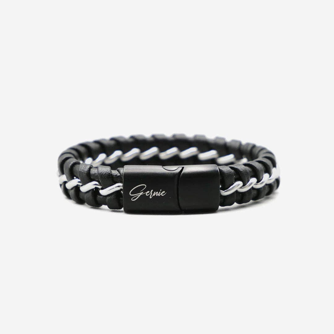 Gernie NYC - Vendita all'ingrosso Gioielli - Uomo - Bracciale Santa Monica intrecciato da uomo in vera pelle