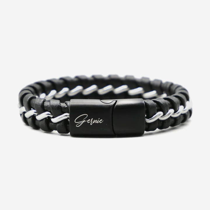 Gernie NYC - Vendita all'ingrosso Gioielli - Uomo - Bracciale Santa Monica intrecciato da uomo in vera pelle0