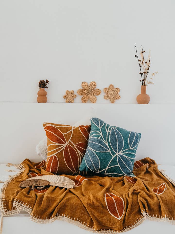 Manta de algodão orgânico em forma de mão violeta em argila por atacado de Pink Haley