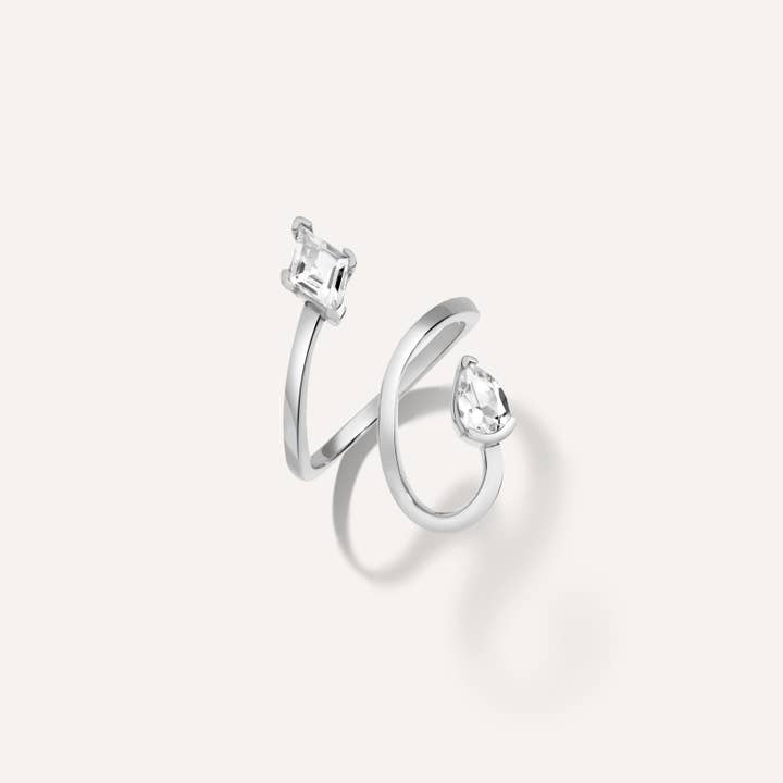 Anillo de banda abierta de plata de ley con gema - La vida no esperará para venta al por mayor de LÚDERE