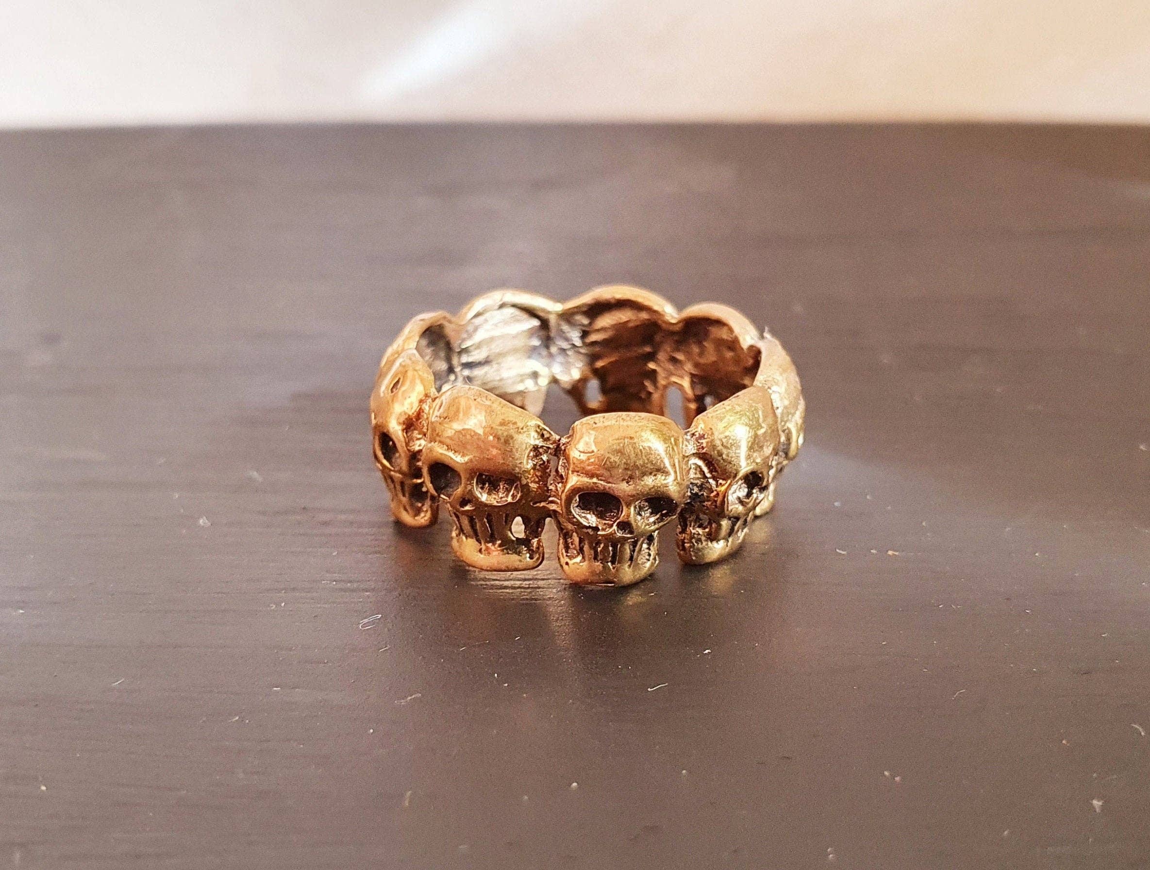 Kaali Boutique - Wholesale Band/Stacked Ring - Skulls Brass Ring / Punk / Steampunk / Goth / Rock n Roll / Boho /  Bohemian / Rustic / Tribal / Gypsy / Festival / Festival / Heavy Metal4